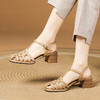 夏季新款，真皮编织粗跟凉鞋XYM-k777 商品缩略图6