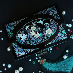 非遗 螺钿书签首饰系列 书签梅兰竹菊 首饰盒晚来几只蝶 扇形/蝴蝶螺钿戒指/耳坠  遗螺钿工艺文创衍生品