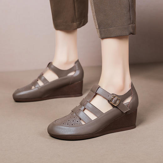 舒适百搭，中年妈妈坡跟凉鞋XYM-k766 商品图8