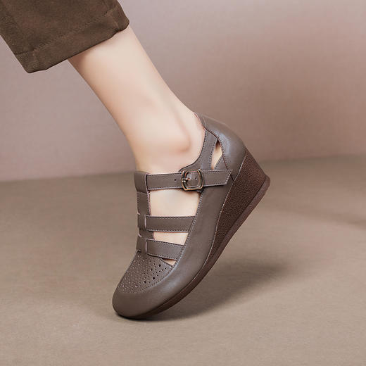舒适百搭，中年妈妈坡跟凉鞋XYM-k766 商品图9