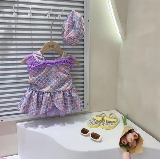 夏AB083可爱女小童带帽连体泳衣G230601 商品图1