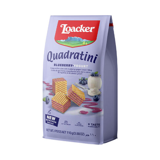 Loacker莱家 夹心威化饼干110g蓝莓酸奶味单袋 商品图0