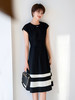 黑色圆领无袖连衣裙女2023新款知性拼接通勤设计感裙子 商品缩略图3