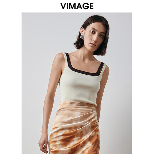 VIMAGE纬漫纪秋季新款显瘦简约舒适吊带上衣V2001601 商品图3