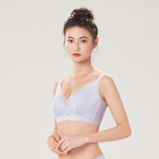 都市丽人完美包容C杯适穿大胸显小舒适型大罩杯反重力杯蕾丝内衣薄款3/4杯常规文胸软钢圈四排扣新年本命年红品YB32S1 商品图1