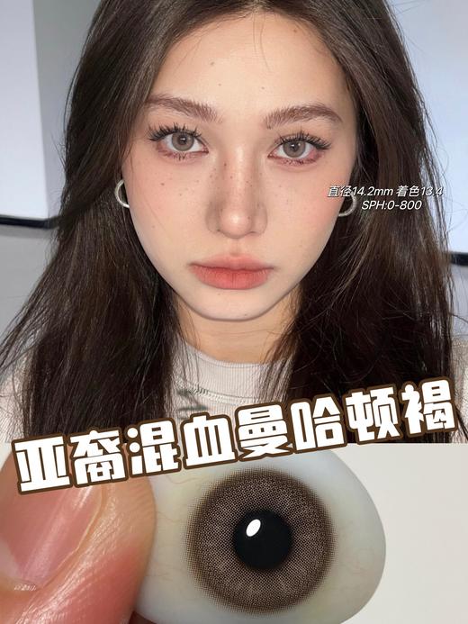 Hushlens·年抛 曼哈顿褐 14.2 超适合轻亚裔混血的大地色棕褐色！小直径绝美融瞳感~很通透！！韩产0-800度<一副两片> 商品图3