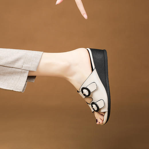 夏季新款，简约坡跟凉拖鞋XYM-k776 商品图10