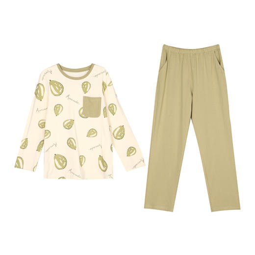 都市丽人26支TC65/35单面女士棉质薄款长袖长裤类家居服套装LH32H2 商品图5