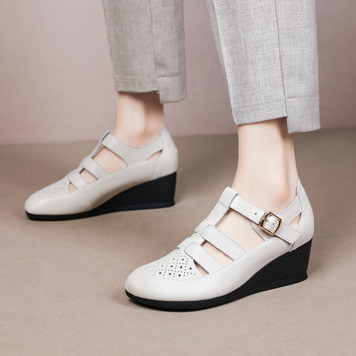 舒适百搭，中年妈妈坡跟凉鞋XYM-k766 商品图2