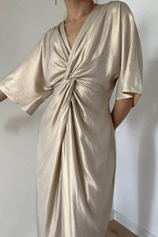 CG｜Lauren Dress [真丝扭结深V连衣裙] 商品图13