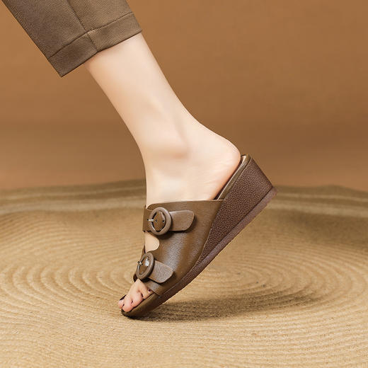 夏季新款，简约坡跟凉拖鞋XYM-k776 商品图2