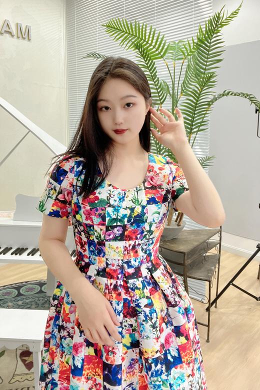 吉思缇那彩色短袖连衣裙11516039 商品图1