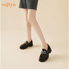 Safiya/索菲娅2023秋季新品英伦风复古休闲粗跟漆皮厚底一脚蹬乐福鞋SF33112139 商品缩略图8