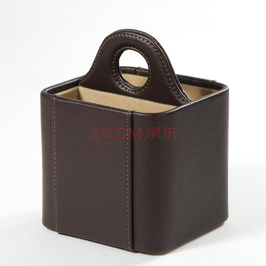 【6F】多样屋（TAYOHYA）桌面遥控器收纳盒家居数据线手机杂物插座PU革皮质荔枝纹多功能储物盒 商品图1