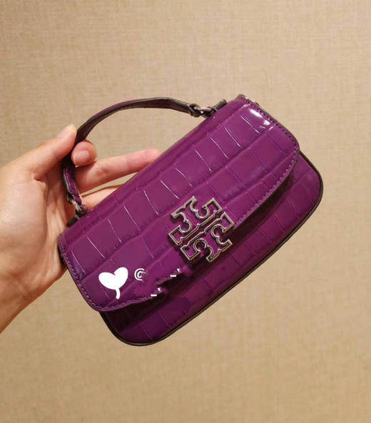 限时折扣🉐️1850￥✈️🇺🇸直邮；🇺🇸TB Britten新款迷你鳄鱼压纹手拎斜挎马鞍包，鸢尾花紫色 商品图1
