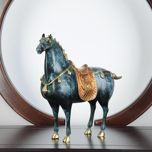 招财铜马摆件创意纯铜唐马家居客厅办公室开业礼品装饰品纯铜热着色 唐马 32*11*30 书房 办公室 居家摆件 玄关 商品图4