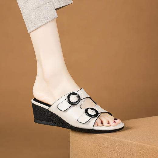 夏季新款，简约坡跟凉拖鞋XYM-k776 商品图11