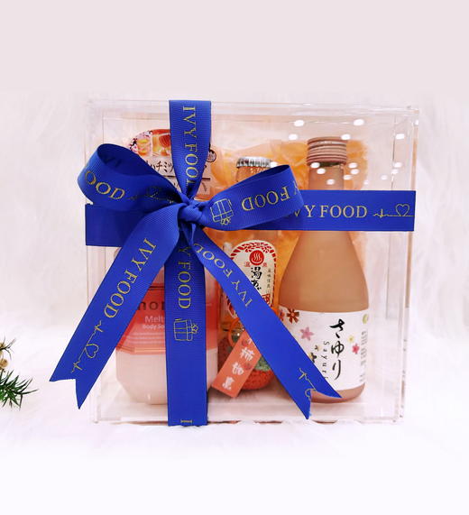 预定伴手礼|婚庆满月商务伴手礼方形天地盖礼盒（亚克力）+丝带+柿柿如意挂件/112750&023894&011002 商品图0