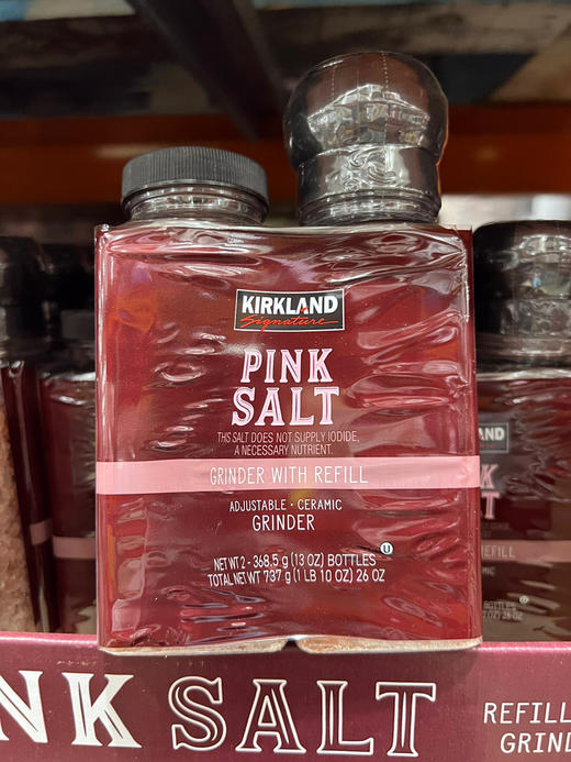 换新包装啦📣美国🇺🇸直邮特价168元/2瓶装  🉐🉐 Kirkland喜马拉雅粉盐，一瓶是替换装，总的有737g，一瓶自带研磨器 商品图1