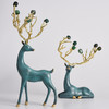 招财铜鹿摆件创意高档家居桌面书房客厅电视柜酒柜装饰品乔迁新居 纯铜卧鹿+绿玛瑙 商品缩略图0