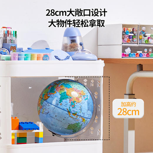 猫太子可移动书架桌边置物架学生书桌侧边收纳架高中初中书本书立架挂书袋书包教室自律收纳神器简易挂书篮 商品图3