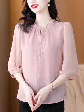 MZ 8328法式雪纺衫小衫妈妈装减龄百搭上衣