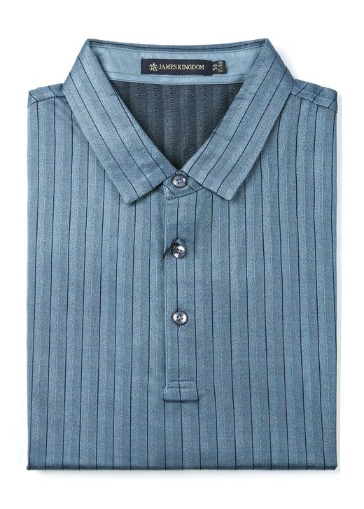 占姆士男士翻领竖条纹短袖POLO衫 商品图0