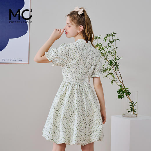 mc2碎花连衣裙带小包中式立领盘扣设计小个子连衣裙 商品图2