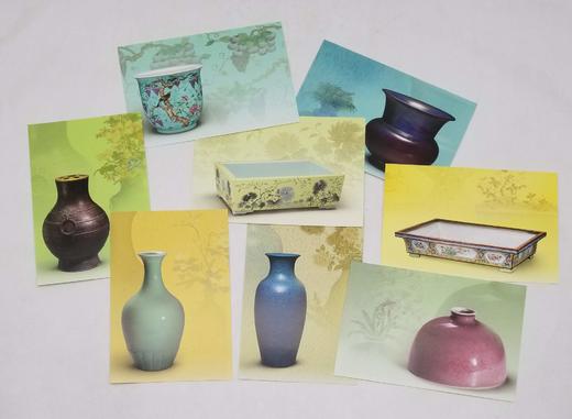 《台北故宫明信片10种》，台北故宫2013年—2021年印制。具体名称如下：
 
1：清院本清明上河图明信片
2：定州花瓷明信片
3：瓶盆风华明信片
4：花想容明信片
5：毫素风采明信片
6：范宽及其 商品图7