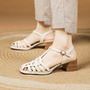 夏季新款，真皮编织粗跟凉鞋XYM-k777 商品缩略图1