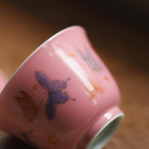 景德镇云木在 桃红釉粉彩盈袖茶碗 二才盖碗单个功夫陶瓷泡茶器茶碗茶具 商品图3