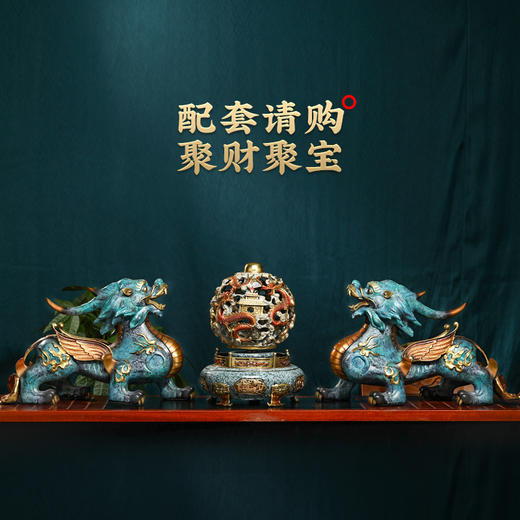 全铜招财貔貅摆件一对客厅玄关装饰办公室摆件开业礼品摆件工艺品 招财纯铜对貔貅 30*12*19(单只尺寸） 商品图3