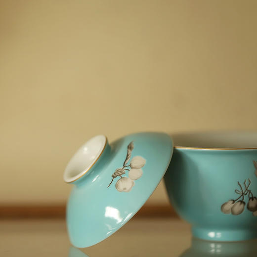 景德镇云木在 摘我园中蔬茶碗 二才盖碗单个功夫陶瓷泡茶碗 商品图5