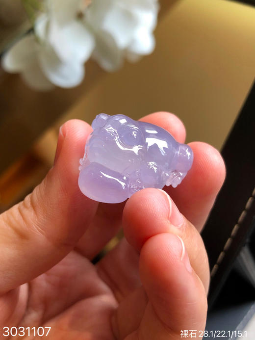 玻璃粉紫三角蟾裸石【3031107】具体价格微信咨询 商品图1