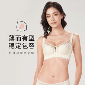 都市丽人舒软挺塑BC杯适穿蕾丝调整型文胸薄款3/4杯塑身文胸无钢圈内衣四排扣新年本命年红品LJ32H8