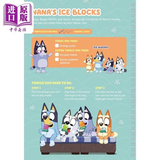 预售 【中商原版】小蓝狗布鲁伊：神奇的菜谱Bluey: Fancy Rest. Cookbook 英文原版 卡通动画 儿童绘本 故事图画书 精装精品绘本 商品图2