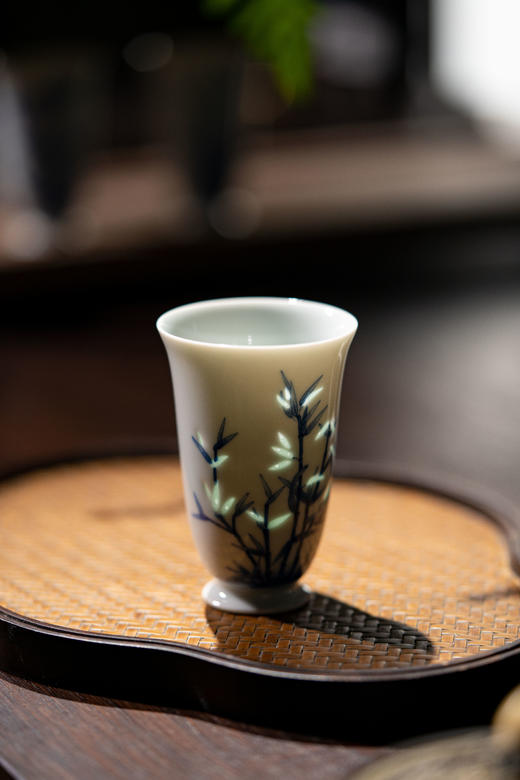 富玉窑  景德镇手工青花彩色玲珑梅兰竹菊闻香品茗杯陶瓷茶器主人杯 商品图5