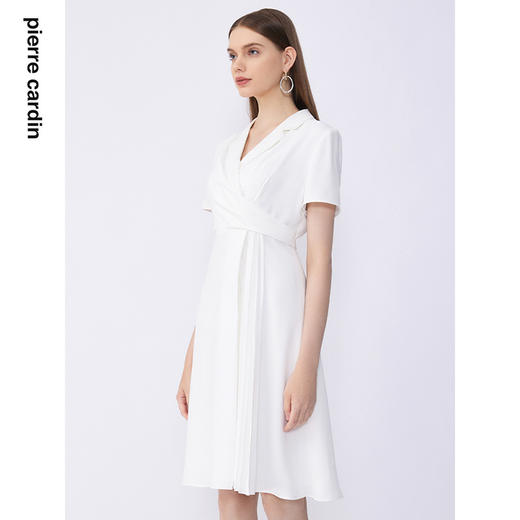 皮尔卡丹女装夏季新款通勤淑女西装压褶连衣裙C32DS014
 商品图2