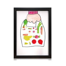 袋鼠团团慈善创卖-印制版画《逛超市》