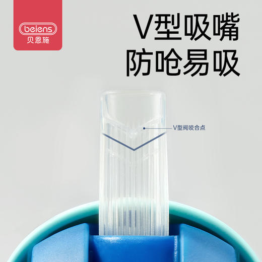 贝恩施儿童水杯学饮杯鸭嘴杯V型吸管婴儿6个月喝奶喝水两用杯子 商品图1