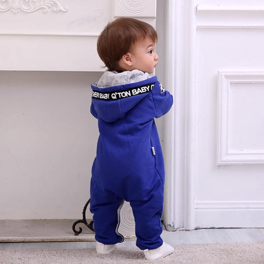 棉果果春秋男童毛圈内里汗布对开连体衣连身衣哈衣M312722218490 商品图1