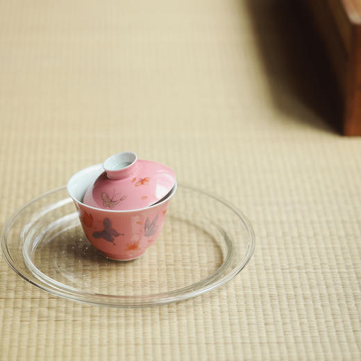 景德镇云木在 桃红釉粉彩盈袖茶碗 二才盖碗单个功夫陶瓷泡茶器茶碗茶具 商品图7