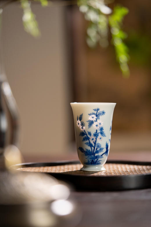 富玉窑  景德镇手工青花彩色玲珑梅兰竹菊闻香品茗杯陶瓷茶器主人杯 商品图10