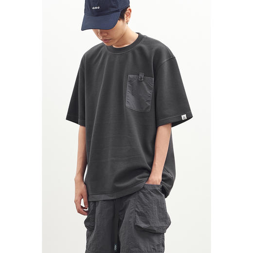 吃茶去chichaqu  宽松休闲重磅华夫格圆领T恤 商品图2