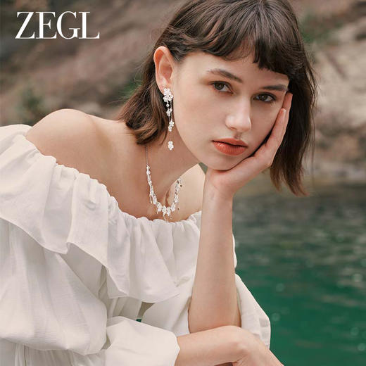 ZEGL设计师花梦系列长款花朵流苏耳环女2023新款爆款耳钉夏天耳饰 商品图6