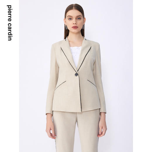 皮尔卡丹女装夏季新款通勤淑女百搭修身多色西服C32UL001
 商品图0