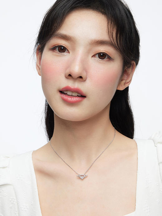 卡蒂罗丘比特之心项链女925银时尚轻奢小众设计感锁骨链生日礼物 商品图2