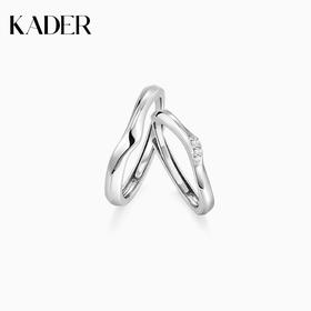 卡蒂罗无限心动情侣对戒925银小众设计素圈戒指一对礼物送男女友