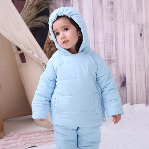 果果冬季男童女童 夹棉偏襟套装M402300818682 商品图1