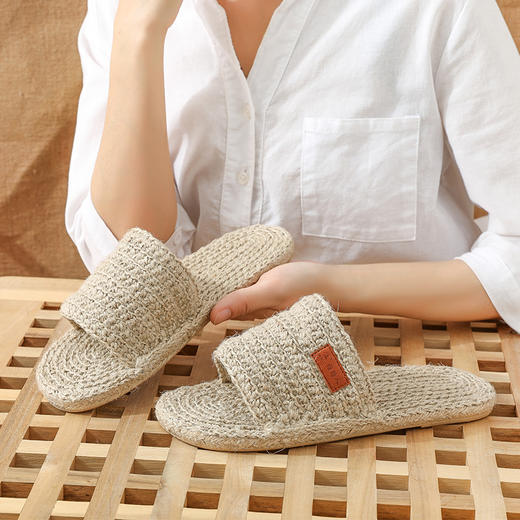 【买麻鞋，雅路人】防脚臭，手工男女士凉拖麻鞋甘谷手工麻鞋手工家居情侣鞋家用拖鞋YT005 商品图4